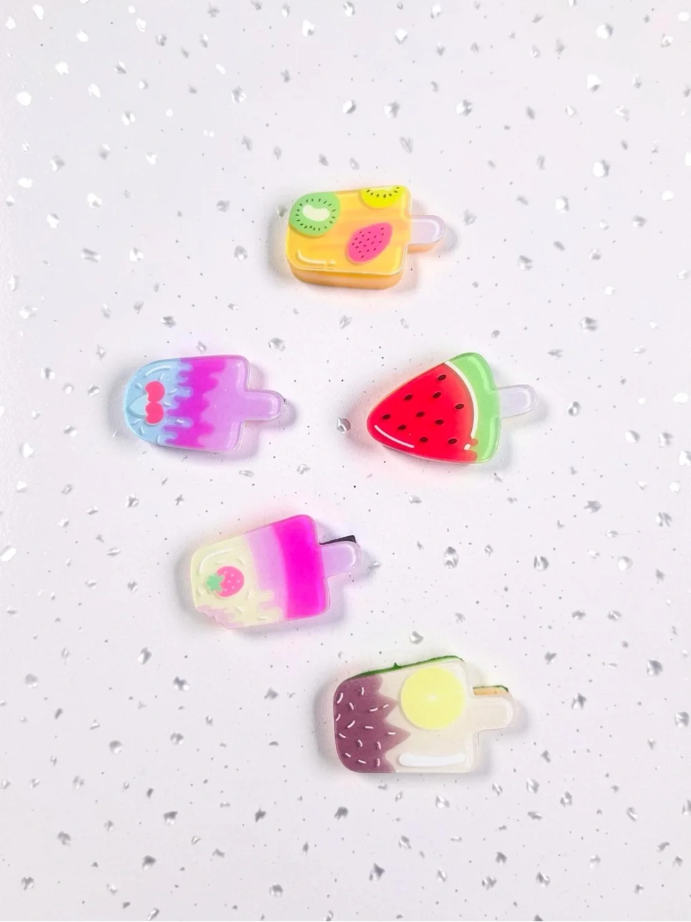 Set of 5 Fun Fruit Popsicle Hair Clips – Summer Aesthetic Barrettes